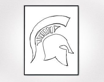 Michigan State University Sparty Mascot Digital Download, MSU Football Mascot, Sparty Logo, MSU Logo, Football Fan Art, College Fan Wall Art