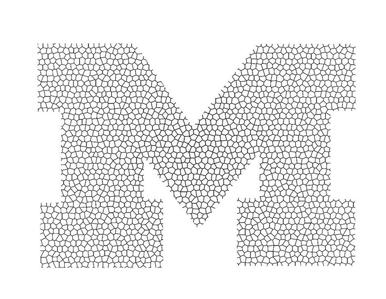 University of Michigan Mosaic Art, Dorm Room Art, U of M, College Team, The Wolverines, Football Team, U of M football, Mosaic, Digital Art image 2