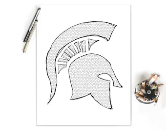 Michigan State University Mosaik Kunst, Studentenzimmer Kunst, MSU, College Team, Spartans, Fußball Team, MSU Fußball, Sparty Maskottchen MSU Digitale Kunst