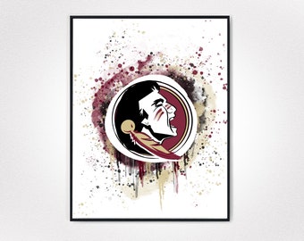 FSU wall art, FSU gift, Florida State University Football, Florida State Seminoles, Football Wall Art, College Football, Seminoles,FSU Decor