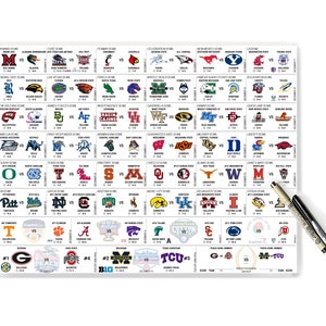 2022-23 Printable College Bowl Picks Game Sheet, Downloadable College Football Picks, College Bowl Game Pool, College Bowl Pick'em List image 1