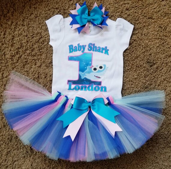 baby shark birthday tutu