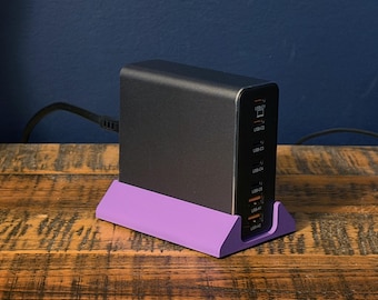 Suporte antiderrapante para estação de carregamento | Estabilizador de mesa para carregadores USB e AC com múltiplas portas | Organizador de mesa impresso em 3D