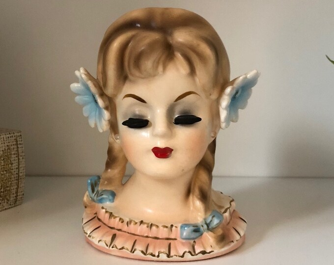 Tynee Head Vase/barbara/lady Head Vase/head Vase/vintage Headvase/head
