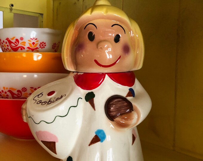 Dolly/family Circus Cookie Jar/vintage Cookie Jar/ice Cream Dress/dolly
