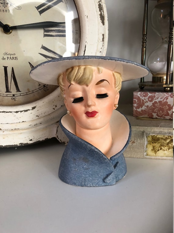 Relpo Head Vase Vintage Lady Headvase Head Planter Vintage Etsy