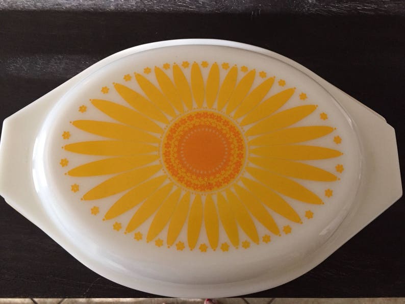 Pyrex Sunflower Daisy Covered Casserole Dish 1 1/2 Qt. with Etsy