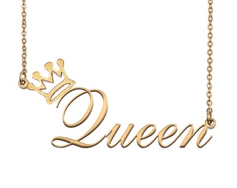 Queen Name Necklace Etsy