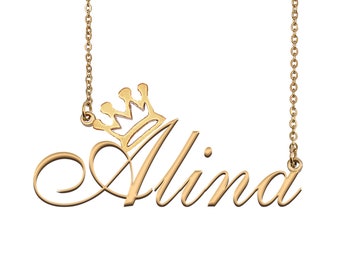 Necklace Personalized Aleena Name Locket Alina Name Necklace