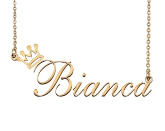 18ct Rose Gold Plated Zacria Bianca Custom Name Necklace Personalized
