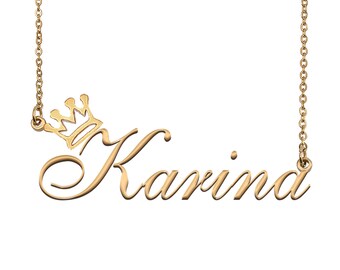 Crown Name Necklace Gold Custom 