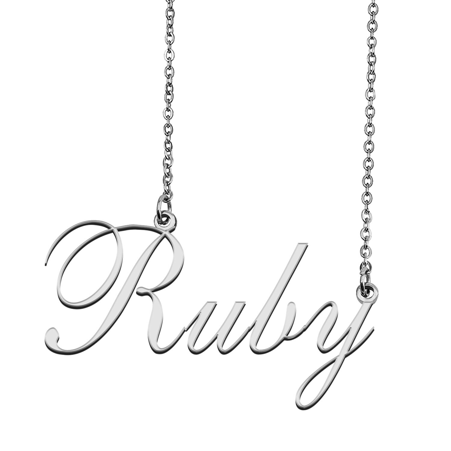 Ruby on sale name necklace