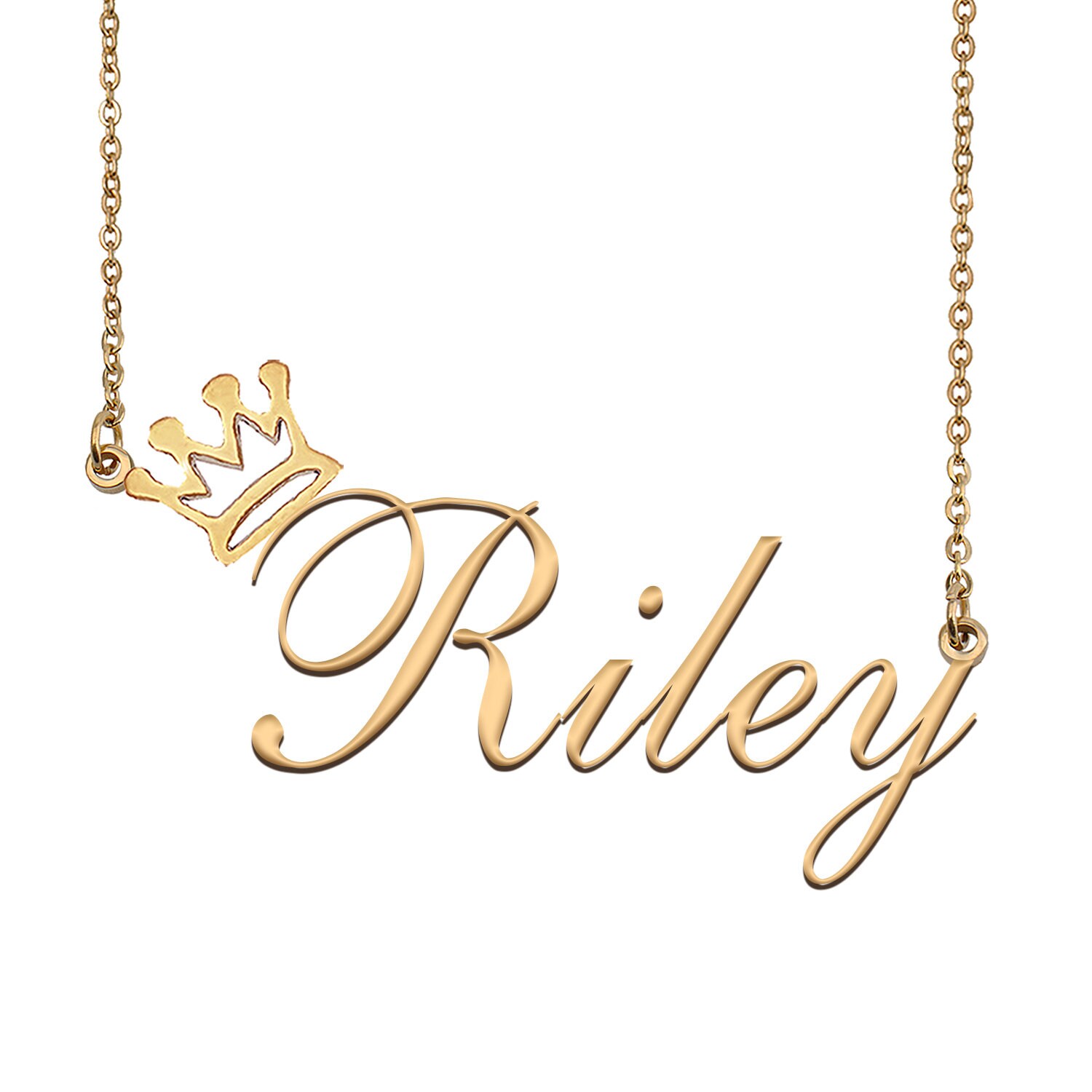 Crown Name Necklace Gold Custom 