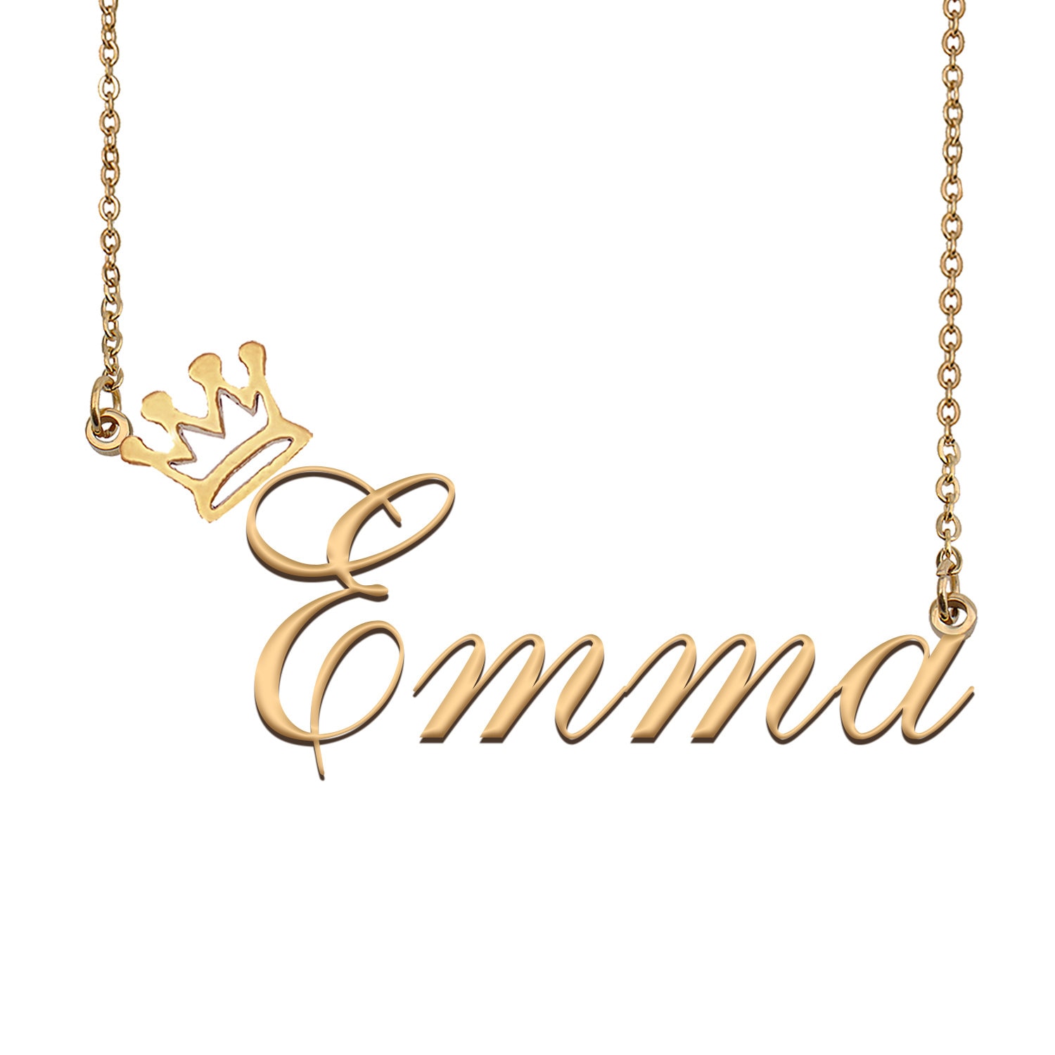 Emma Name Necklace With Crown Name Necklace Gold Custom Name Necklace Christmas Gift Birthday Gift for Kids Her Etsy Canada