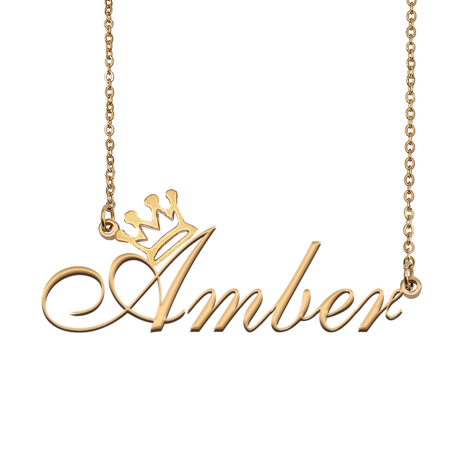 Crown Name Necklace Gold Custom 