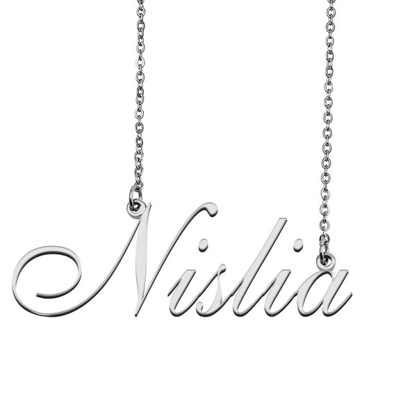 Nislia Name Necklace Mother Day Gift Birthday Party - Gold Name Pendant Rahul Nislia Name Necklace Mother Day Gift Birthday Party - Gold Name Pendant Rahul