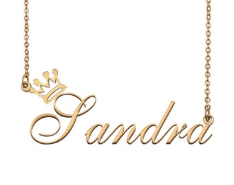 Zacria Sandra Name Necklace 18ct Rose Gold Plated Zacria Sandra Name Necklace 18ct Rose Gold Plated