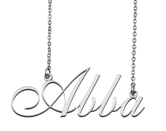 Collier de nom personnalisé, collier de nom personnalisé, collier de nom, cadeau de Noel de la fête des Mères pour Abba