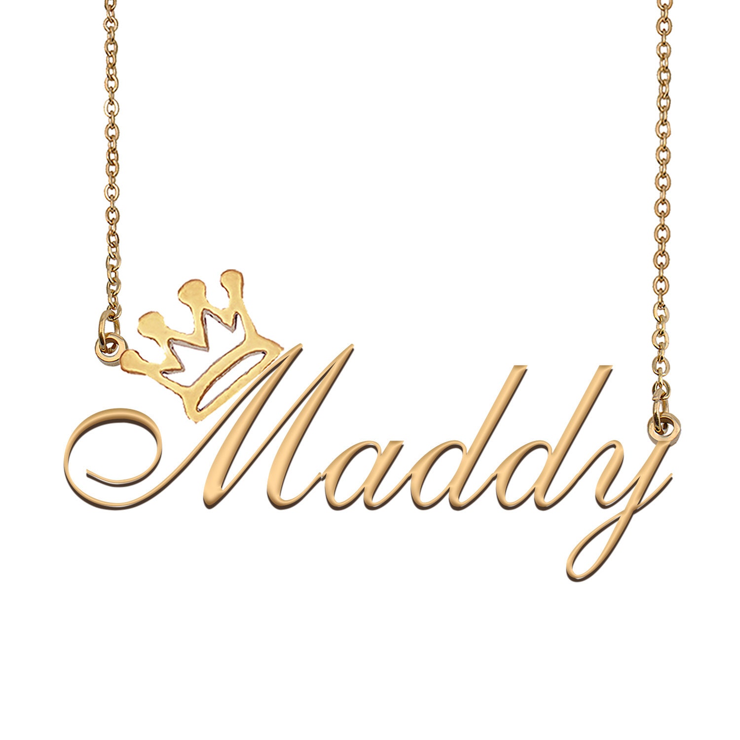 Crown Name Necklace Gold Custom 