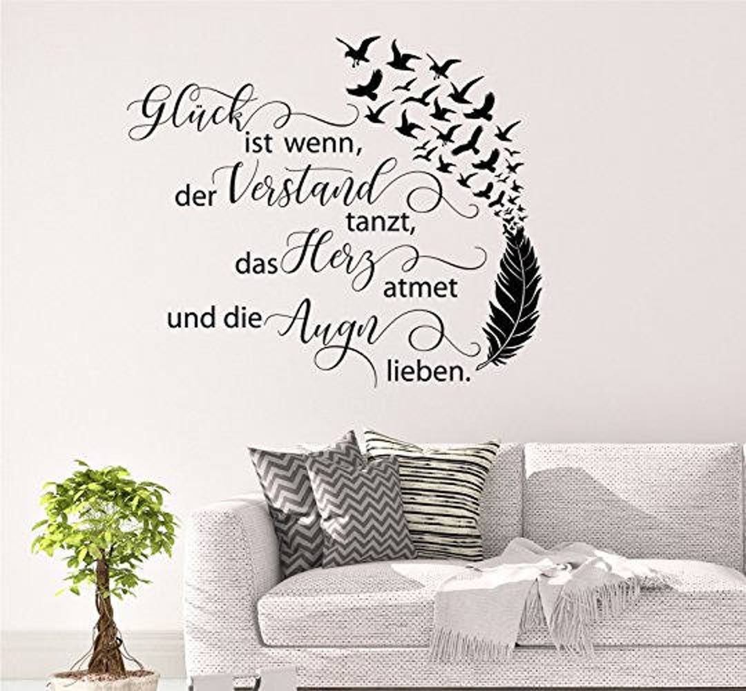 Wandtattoo/Wandsticker GLÜCK ist, wenn der Verstand tanzt, das Herz atmet  und die Augen lieben