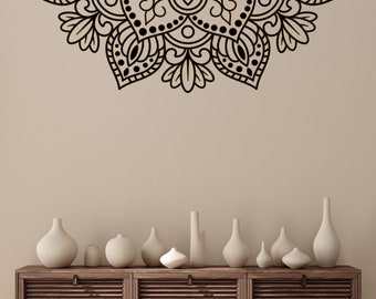 Boho Deko Wandtattoo Wandsticker Wandaufkleber - Ornament - Boho Style - Mandala 13 - Wohnzimmer Flur Kinderzimmer - Größen und Farbauswahl