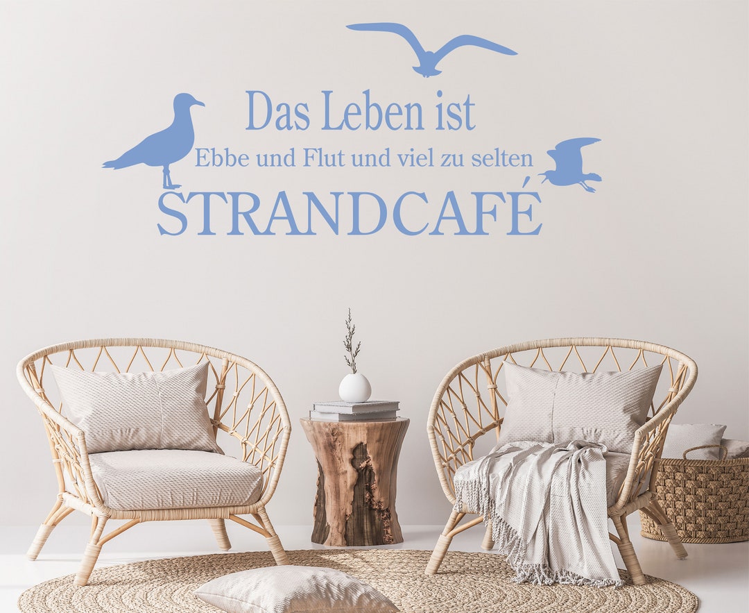 Das Leben ist Ebbe und Flut Spruch Wandtattoo Wandaufkleber Wandsticker