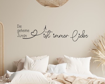 Wandtattoo Spruch Schlafzimmer - Die geheime Zutat ist immer Liebe -(02)  Wandaufkleber Wandsticker mit Größen und Farbauswahl