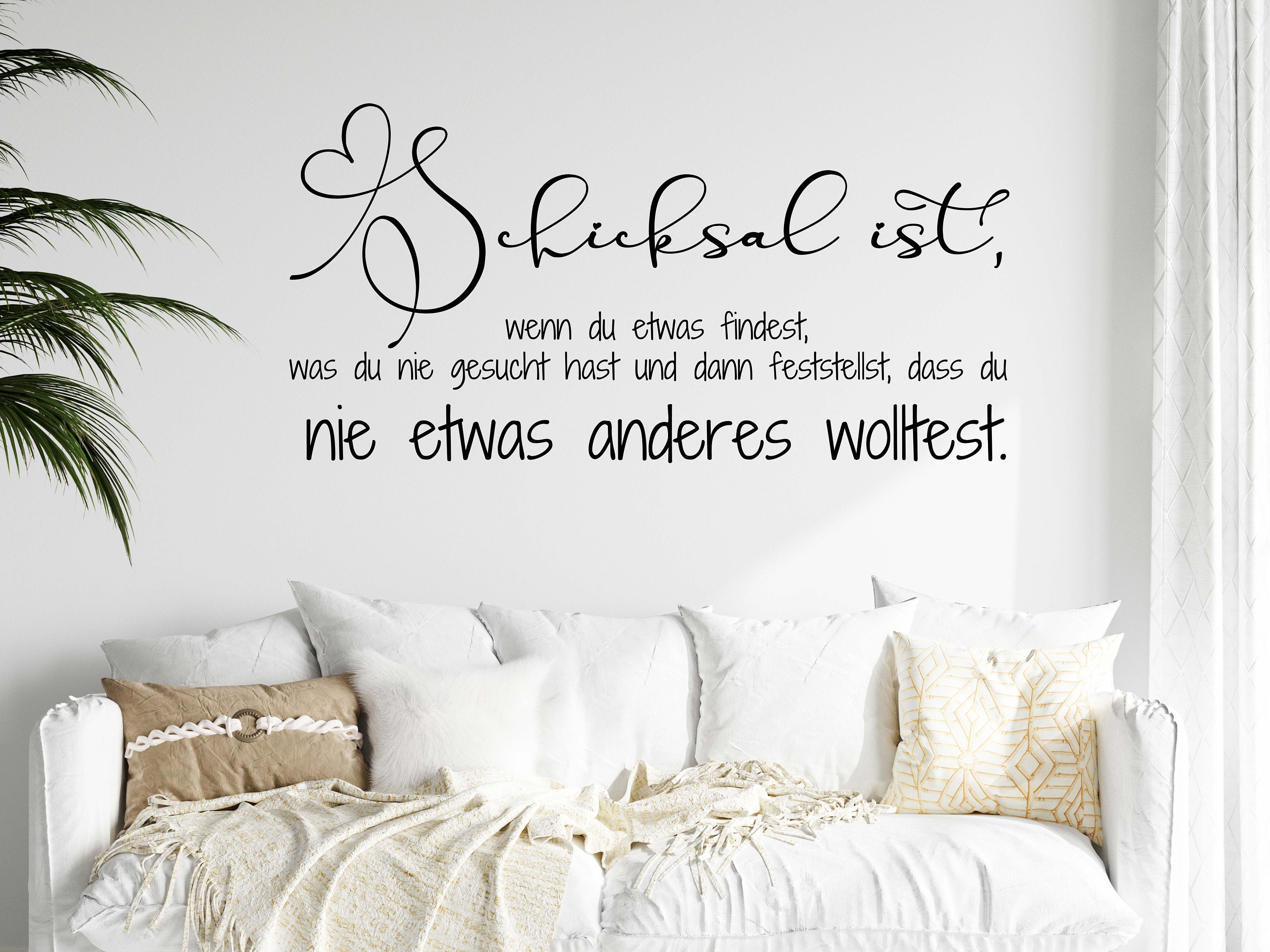 wandtattoo wandaufkleber spruch schlafzimmer - schicksal ist, 03  (größen.- und farbauswahl)