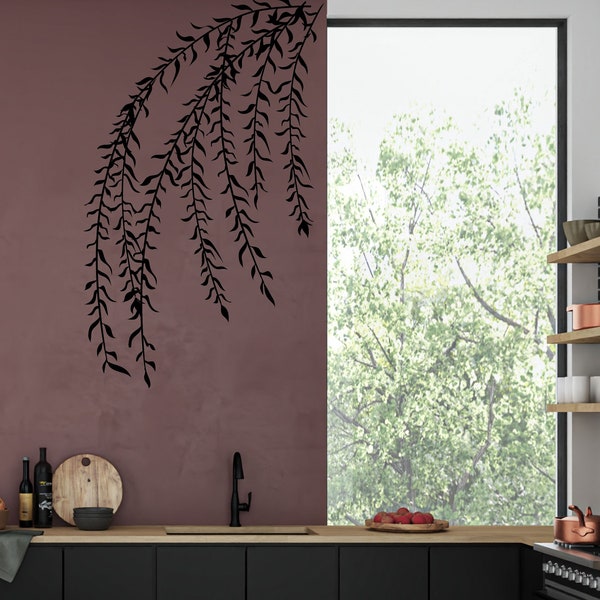 Willow branch - Wall tattoo for every room - Window mirror walls sticker decoration - with sizes and color selection