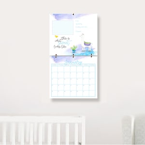Llama Calendar Baby&#39;s First Year, Landmarks Stickers, Cute Baby Calendar, Hand painted Art Watercolor Print, kimenink original, Baby Planner
