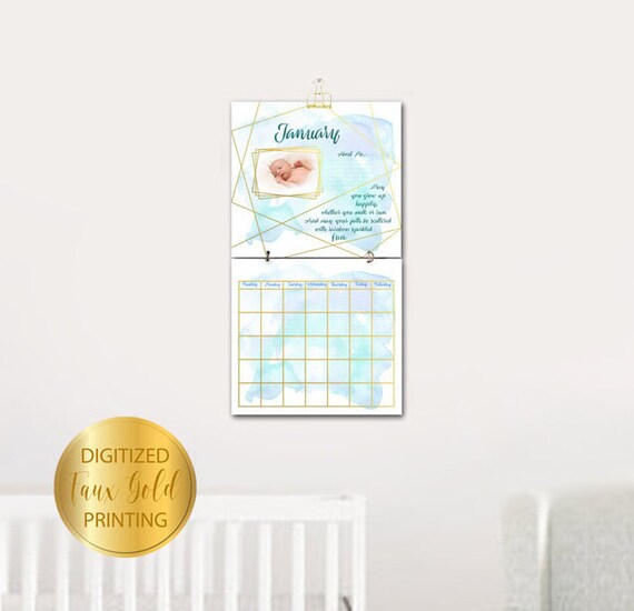 First Year Of Baby S Life Calendar Geo Gold Design Etsy First Year Of Baby S Life Calendar Geo Gold Design Etsy