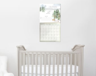 Woodland Babies First Year Keepsake Calendar, Baby's Firsts Memory Tracker, Baby's Firsts Stickers, Personalized Calendar, Baby Shower Gift