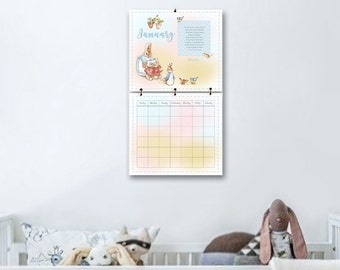 Beatrix Potter New Baby Calendar, Celebrate Baby's First Year, First Tooth, First Smile, 100+ Stickers of Baby's Firsts, Personalized