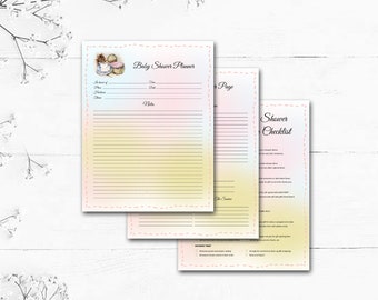 Baby Shower Planner, 3 Page Pack, Shower Hostess, Mommy to be Planner, Task Check List, Planner Pages, Beatrix Potter Theme, kimenink design