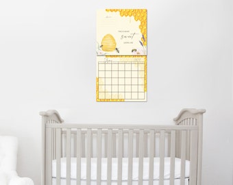 Honeybee Baby's First Year Calendar, Baby's Firsts Memory Tracker, Milestone Stickers, Personalized Calendar, New Parents Baby Shower Gift