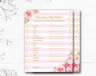 Baby Shower Game, Digital Download, Baby Girl Shower, Mommy to Be, Shower Hostess, Shower Ideas, Printable Bible Game, Adult Party Game