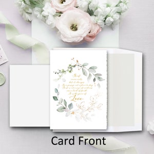 La carte de sympathie Magnolia Wreath avec des éléments d’aquarelle a un message inspirant de réconfort et de bienveillance à la mort d’un être cher