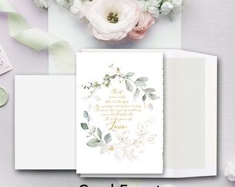 Magnolia Wreath Sympathy Card with Watercolor Elements has an Inspirational Message of Comfort and Caring at the Death of a Loved One
