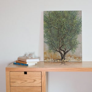 FREE PALESTINE -  Olive Tree Heavy Texture Painting - Art Print - All Profits Donated - Canvas tile wall art home decor