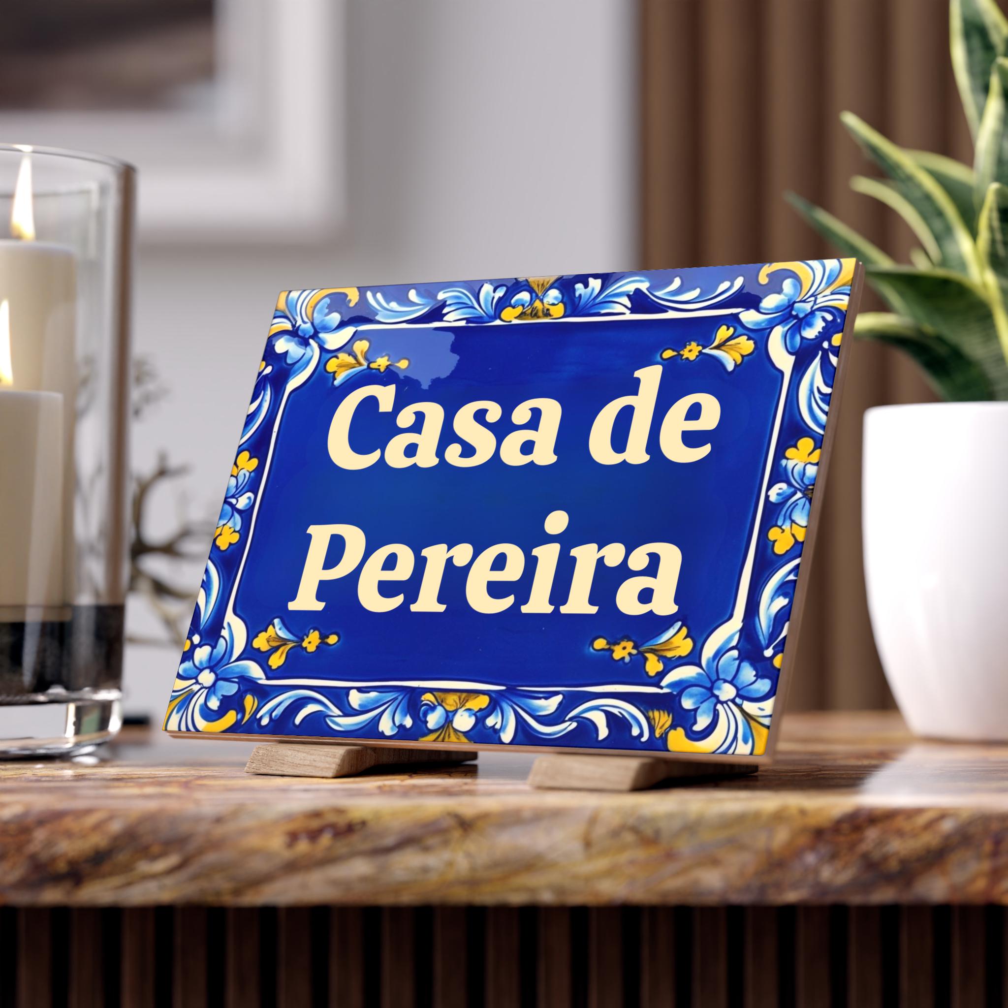 Personalized Tile 2, Azulejo Family Name Sign, Custom Address Sign, Custom House Numbers Sign, Decorated Tile, Ceramic Tile Art Perfect Gift