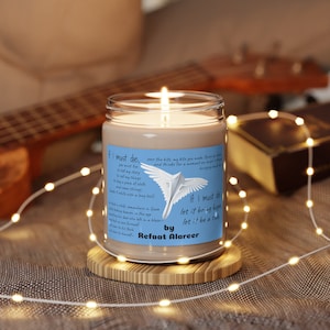 FREE PALESTINE - If I Must Die - Refaat Alareer Poem - All Profits Donated - Scented Soy Candle, 9oz