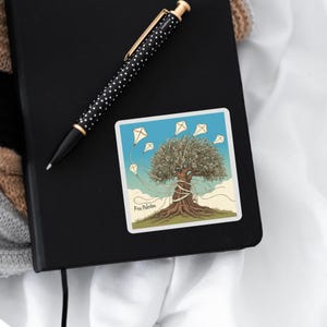 FREE PALESTINE Alareer Kite Olive Tree Sticker 2, All Profits Donated, Resistance Protest Stickers, Palestine Art Pinterest Cultural Sticker