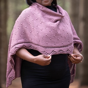 SHAWL KNIT PATTERN, Fall Knitting Pattern, Easy Shawl Pattern, Knit Shawl Pattern, Rectangle Scarf Pattern, Lace Shawl Knitting