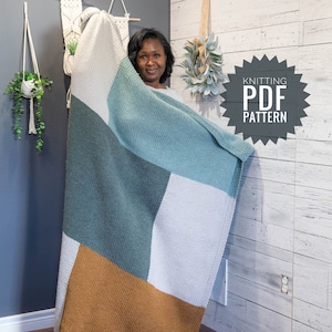 MÖNSTER TILL STICKAD FILT, Stickmönster för filt, Enkelt filtmönster, Stickad filt för vuxna, Intarsiastickning, Bloquefilt