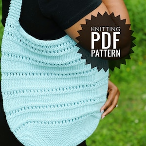 KNIT BAG PATTERN, Market Bag Knitting Pattern, Easy Mesh Bag Pattern, Summer/Fall Market Bag, Meshie Bag