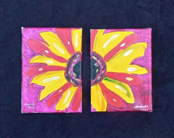 Sunflower Wall Art, Diptych, Wall art, Canvas Wall Art, Art,  Small Canvas art Flowers, Sunflowers