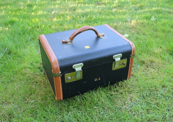 Vintage Navy Blue Train Case