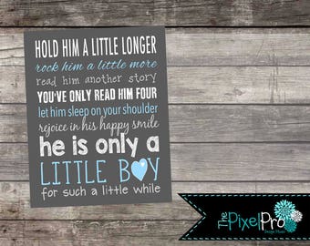 Boy Nursery Subway Art Printable, Blue & Gray Decor (Digital Download)