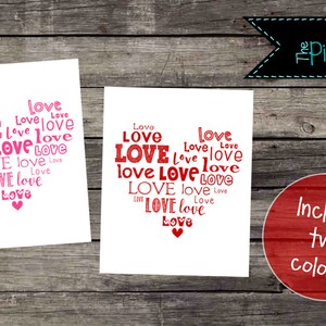 Valentine's Day Subway Art Printable Love Heart, Valentines Love Decor ...