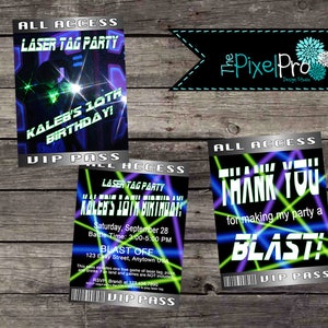 Laser tag birthday party invitation, laser tag party invitation, laser tag birthday, laser tag party, birthday party invitation, birthday